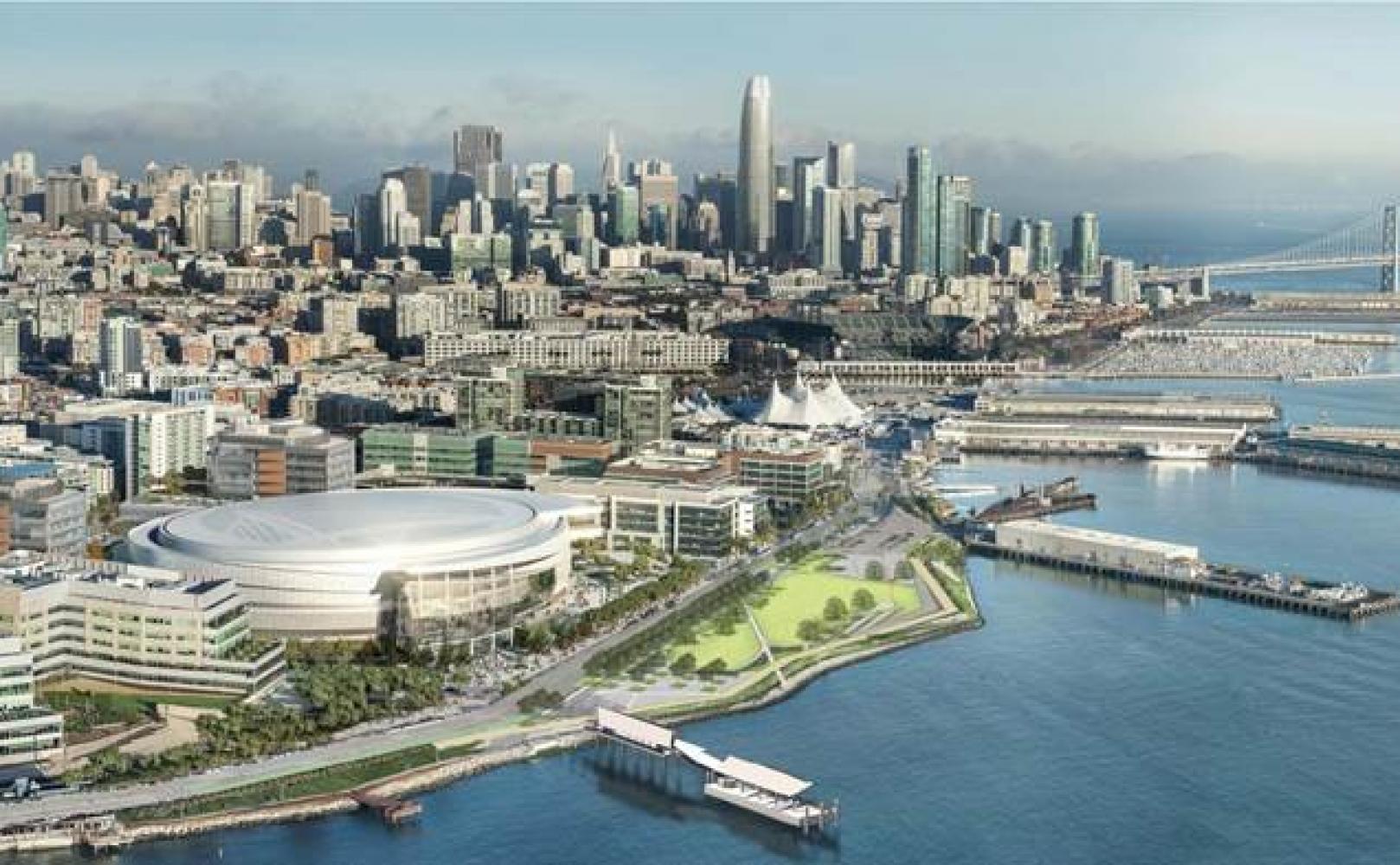 Rendering of Mission Bay Ferry landing near Chase Center