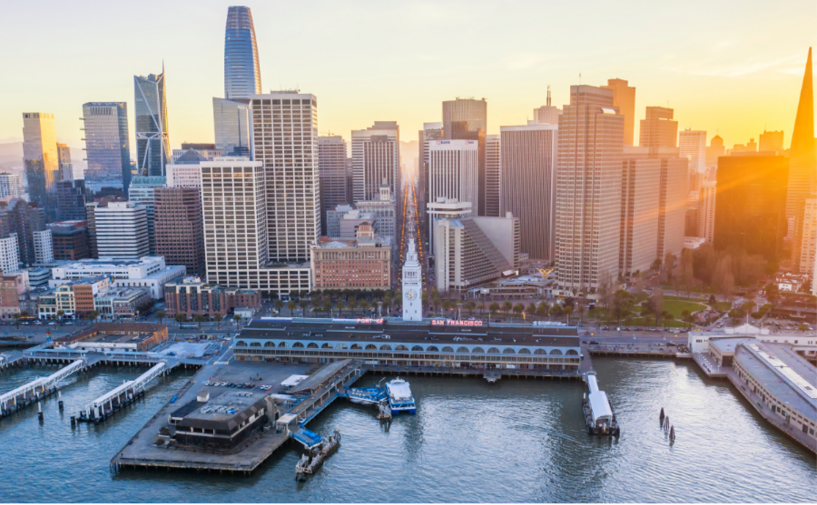 San Francisco skyline at sunset