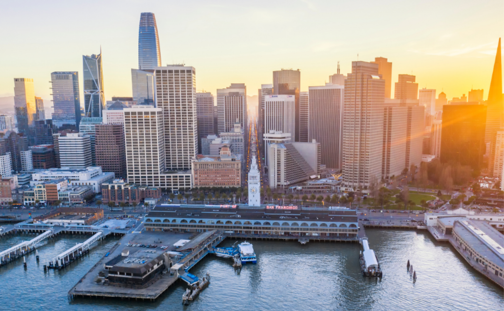San Francisco skyline at sunset