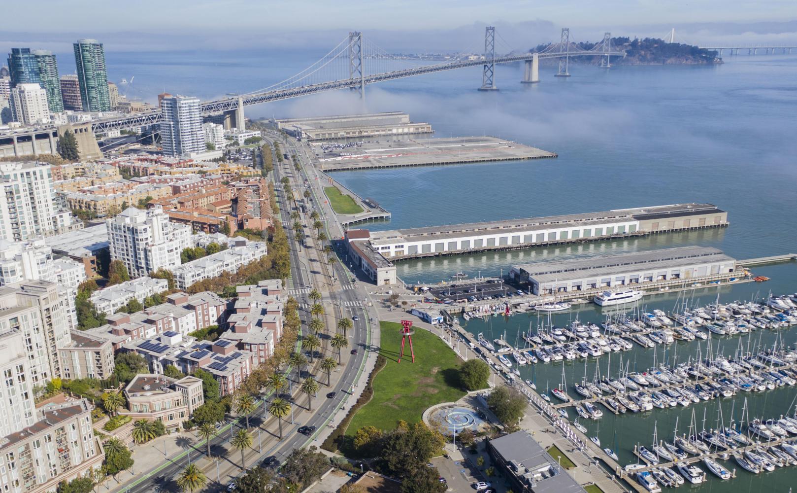 San Francisco waterfront and Bay Bridge