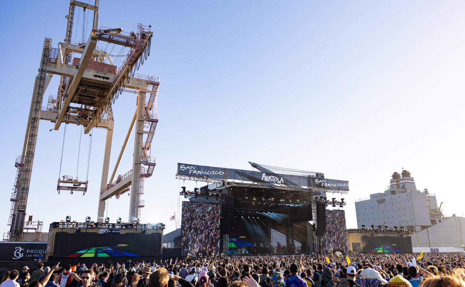Crowd of attendees at Portola Fest at Pier 80