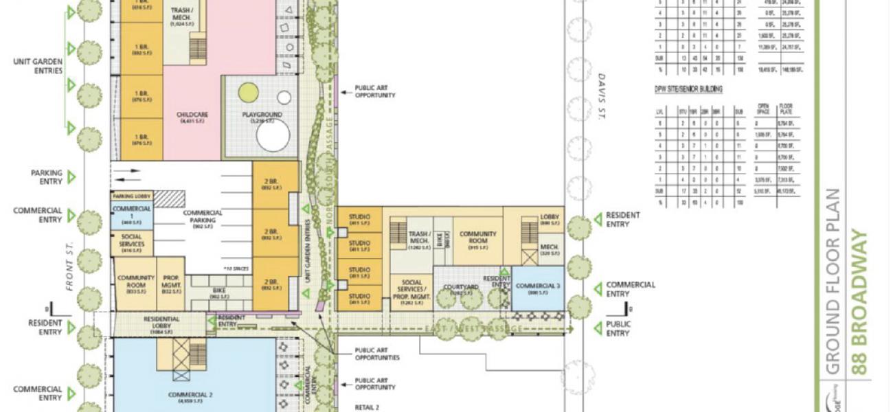 Concept ground level floor plan 88 Broadway