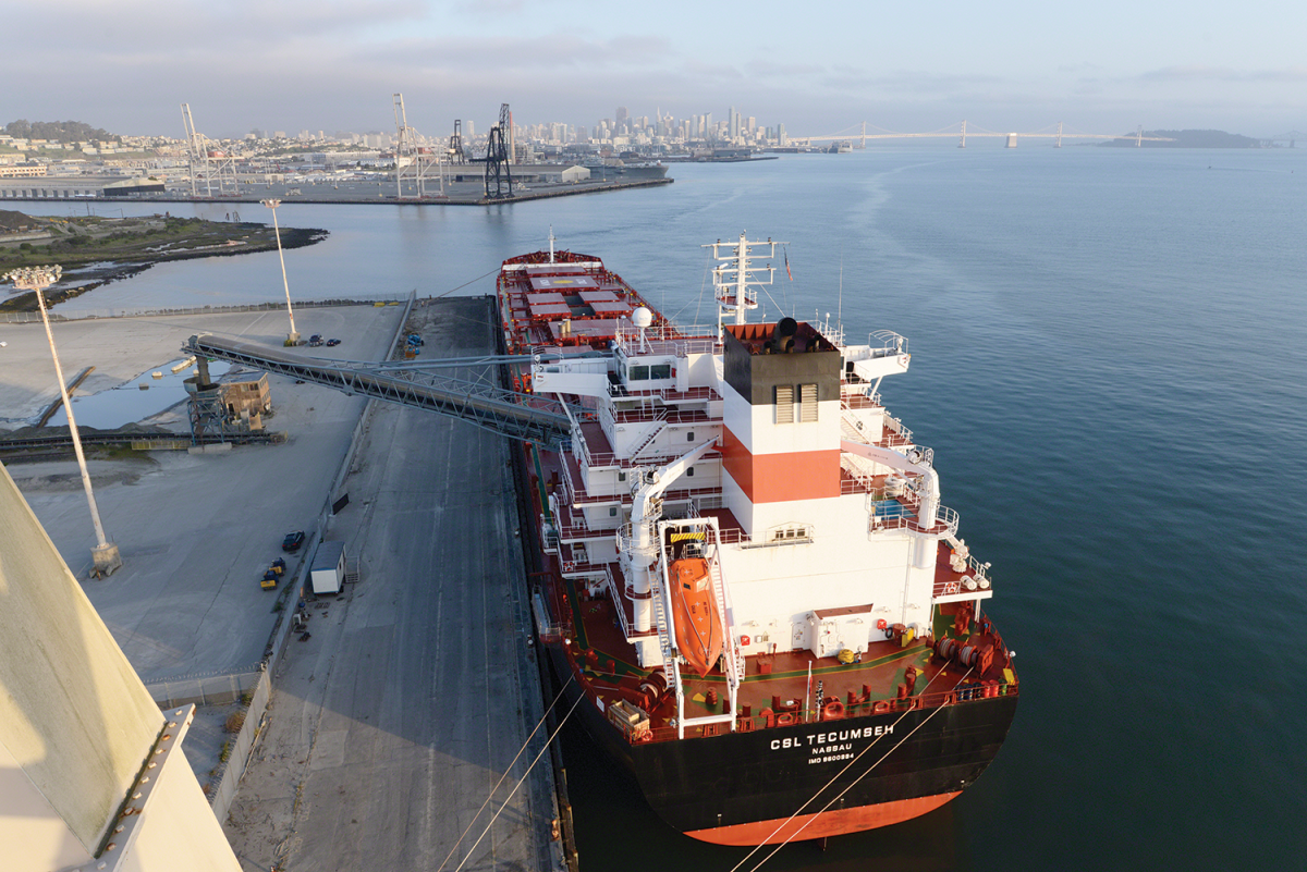 Cargo ship at Pier 96