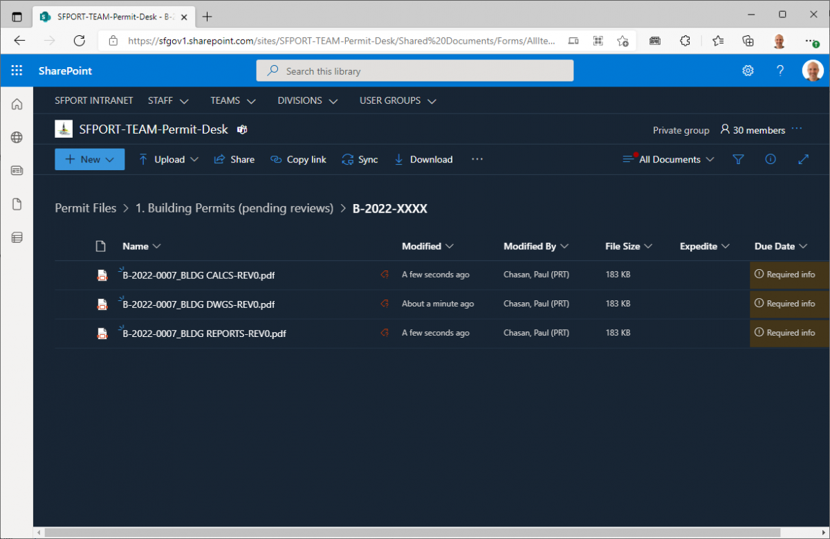 Files uploaded to SharePoint