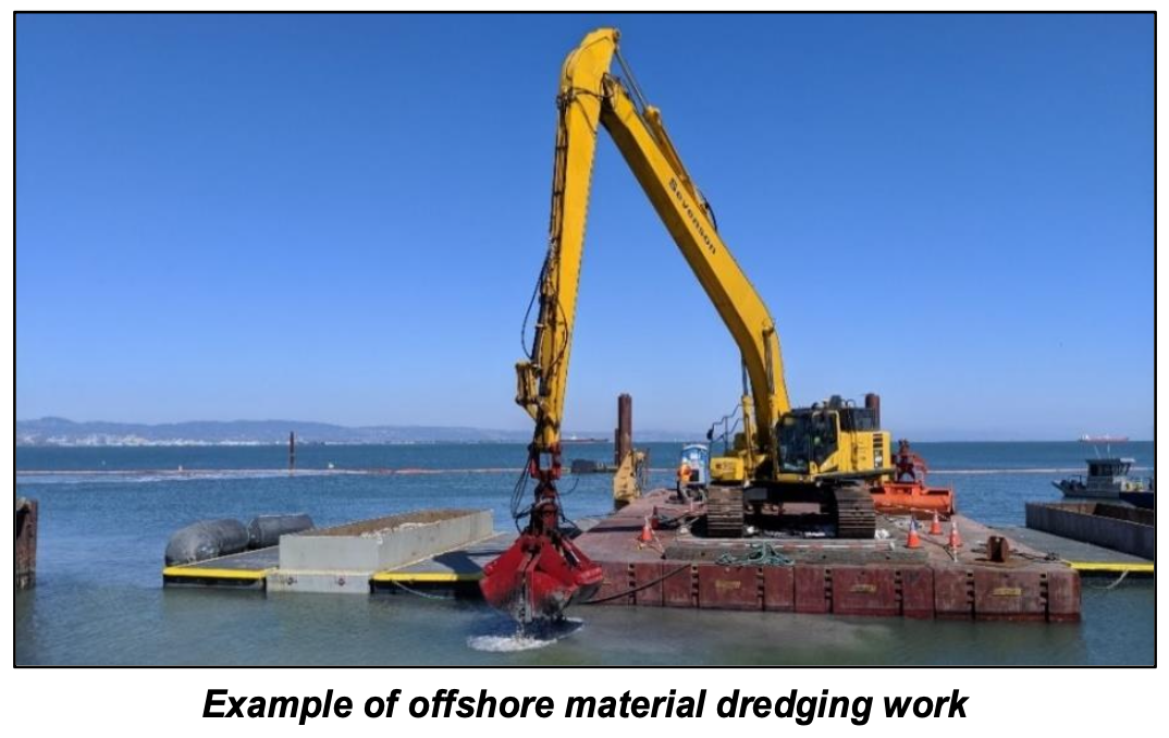 Example of offshore material dredging work