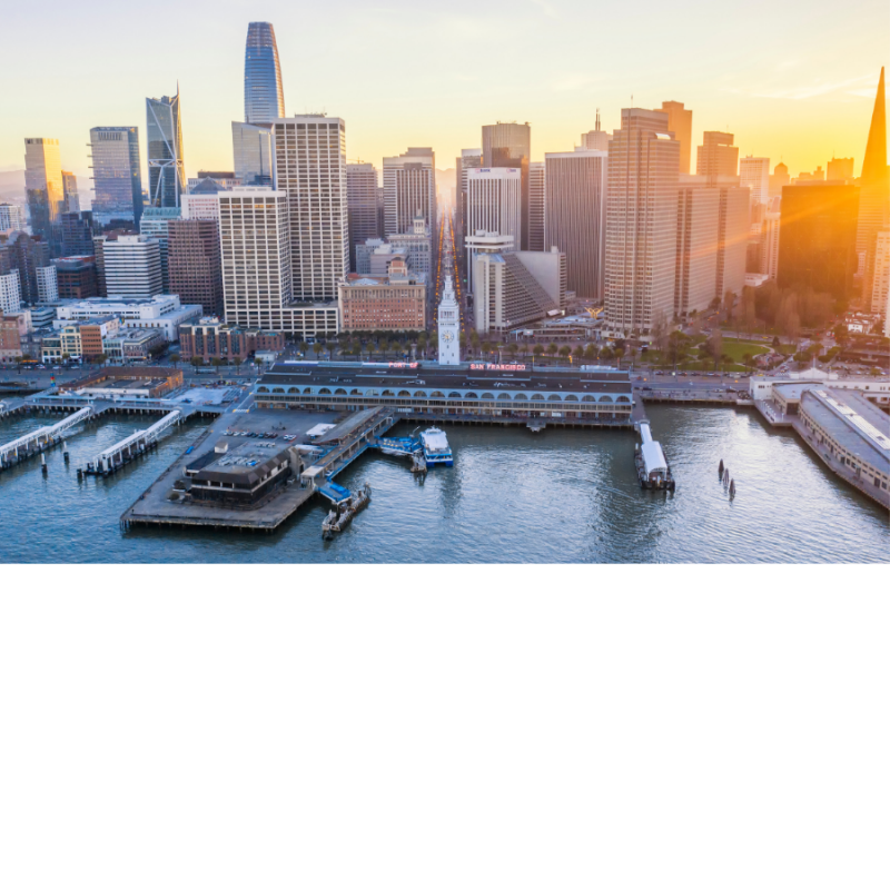 San Francisco skyline at sunset